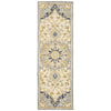 3'x8' Blue and Ivory Bohemian Runner Rug