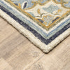 5'x8' Blue and Ivory Bohemian Designs Indoor Rug