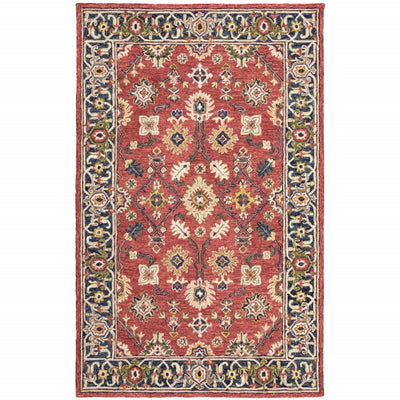 4'x6' Red and Blue Bohemian Rug