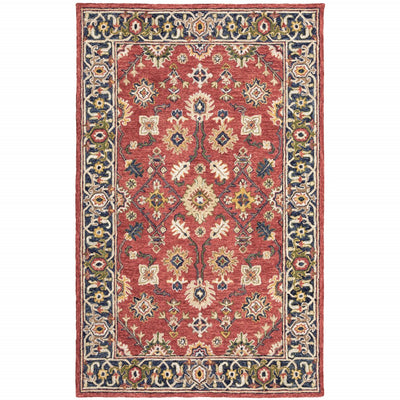 5'x8' Red and Blue Bohemian Area Rug