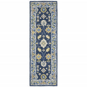 3'x8' Navy and Blue Bohemian Area Rug