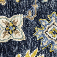 10'x13' Navy and Blue Bohemian Designs Indoor Rug
