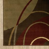 4'x6' Brown and Red Abstract Area Rug