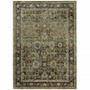 4'x6' Green and Brown Distressed Floral Indoor Area Rug