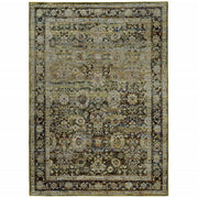 8'x10' Green and Brown Floral Area Rug