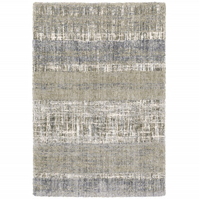 5'x8' Grey and Ivory Abstract Lines Indoor Area Rug
