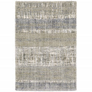 7'x9' Grey and Ivory Abstract Lines Area Rug