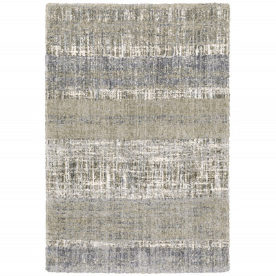 8'x10' Grey and Ivory Abstract Lines Area Rug