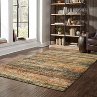 10'x14' Gold and Slate Abstract Area Rug