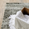 12' Distressed Ash and Charcoal Abstract Indoor Runner Rug