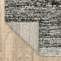 12' Distressed Ash and Charcoal Abstract Indoor Runner Rug