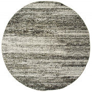 7' Round Ash and Slate Abstract Area Rug