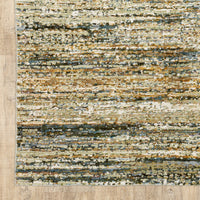 3'x12' Gold and Green Abstract Runner Rug