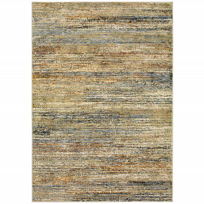 3'x5' Gold and Green Abstract Area Rug