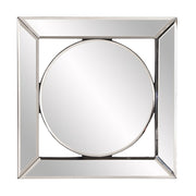 Square Mirror with Center Round Mirror