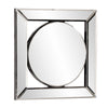 Square Mirror with Center Round Mirror
