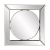 Square Mirror with Center Round Mirror