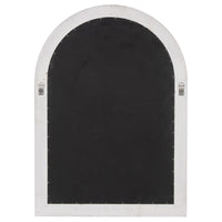 White Washed Mirror with Arched Panel Window Design