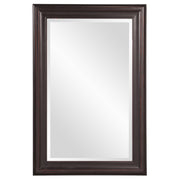 Rectangle Oil Rubbed Bronze Finish Mirror with Wooden Bronze Frame