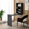 Sleek Black Finish Folding Murphey Style Desk with Shelves