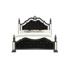 Black Felt finish Full Bed with crystal mirrored embellished