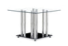 Black and Silver Modern End Table with Tempered Glass Top
