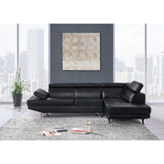 Contemporary Black Faux Leather Sectional Sofa