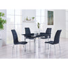 Set of 4 Black Curved Back Dining Chairs with Chrome metal Legs