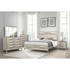 Modern Champagne Full Bed with Satin Upholstered Headboard Mirror Accents