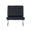 Black Chair with Wide Spacious Seat and Button Tufted Details