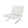 White Chair with Wide Spacious Seat and Button Tufted Details
