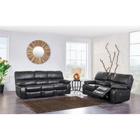 Grey Reclining Sofa in Waterfall Pattern Deeply Padded seat Cushions and Arm Rests