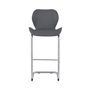 Set of 4 Modern Grey Barstools with Chrome Legs