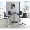 Set of 4 Black Two tone Barstools with Silver Tone Metal Base