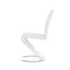 Set of 2 White Z Shape design Dining Chairs with Horse Shoe Shape Base