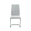 Set of 4 Modern White Dining Chairs with Chrome Metal Base