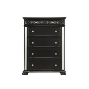 Black Jewel Heirloom Appearance Chest with Intricate Carvings Mirrored Accents 9 Drawer