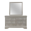 Silver Tone Dresser with 6 Spacious Interior Drawers