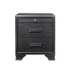 Grey Nightstand with 3 Drawers