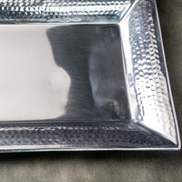 Handcrafted Hammered Stainless Steel Rectangular Tray