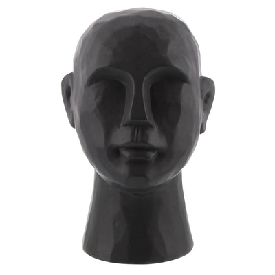 Geometric Ceramic Bust Large Matte Black