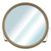 Gray and Gold Tabletop Round Vanity Mirror