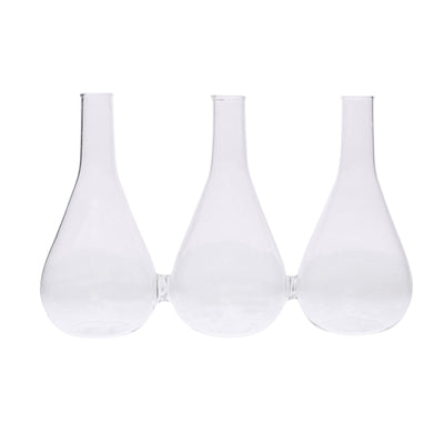 Trio Set of Three Joined Glass Posy Vases