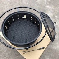 30" Wood Burning Fire Pit with Charcoal Grill and Screen