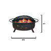 36" Wood Burning Fire Pit with Charcoal Grill and Spark Screen
