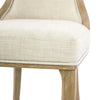 Set of 2 Updated Rustic White Linen Wood Frame Dining Chairs