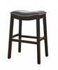 25" Espresso and Gray Saddle Style Counter Height Bar Stool