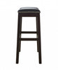 30" Espresso and Black Saddle Style Counter Height Bar Stool
