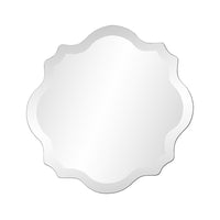 Square Glass Scallop Edges Frameless Mirror
