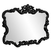 Ornate Black Lacquer Finish Polyurethane Frame Mirror